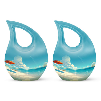 Beach Themed Cross Drop Cremation Urn