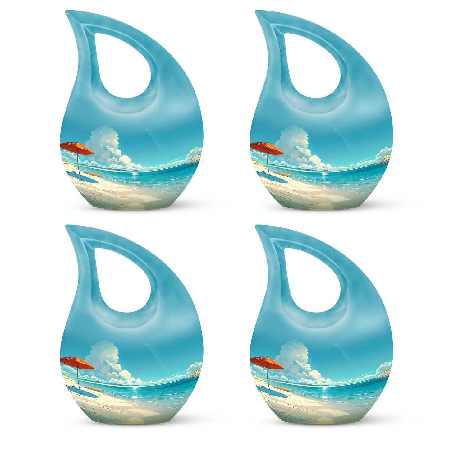 Beach Themed Cross Drop Cremation Urn
