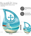 Beach Themed Cross Drop Cremation Urn