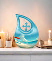 Beach Themed Cross Drop Cremation Urn