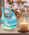 Beach Themed Cross Drop Cremation Urn