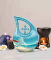 Beach Themed Cross Drop Cremation Urn