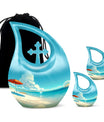 Beach Themed Cross Drop Cremation Urn