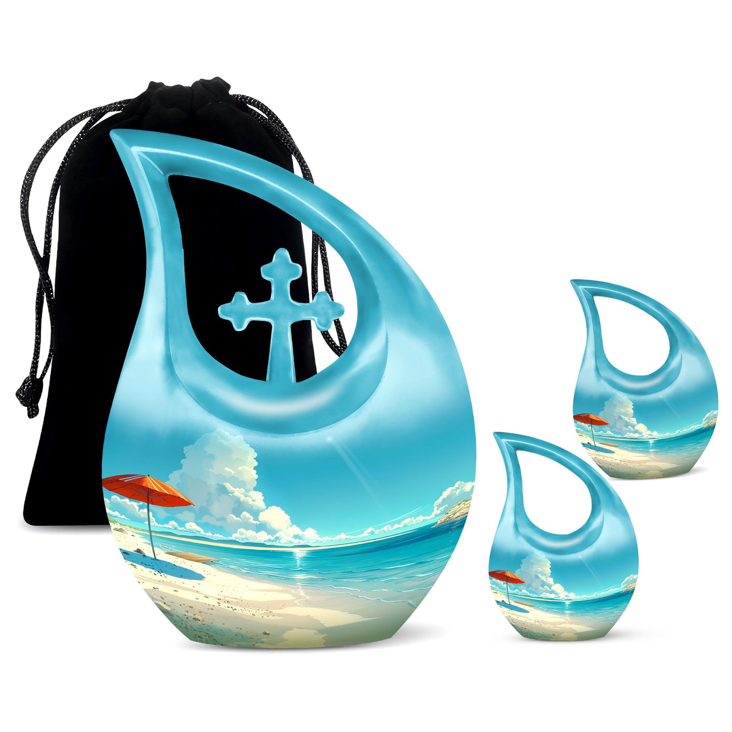 Personalized Beach Cremation Urn for Human Ashes - 10-inch, 200 cu in - Yatskia