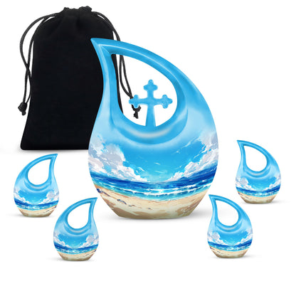 Personalized Beach Cremation Urn for Human Ashes - 10-inch, 200 cu in - Yatskia