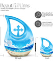 Beach Urn with Cross Drop design,