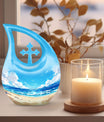 Beach Urn with Cross Drop design,