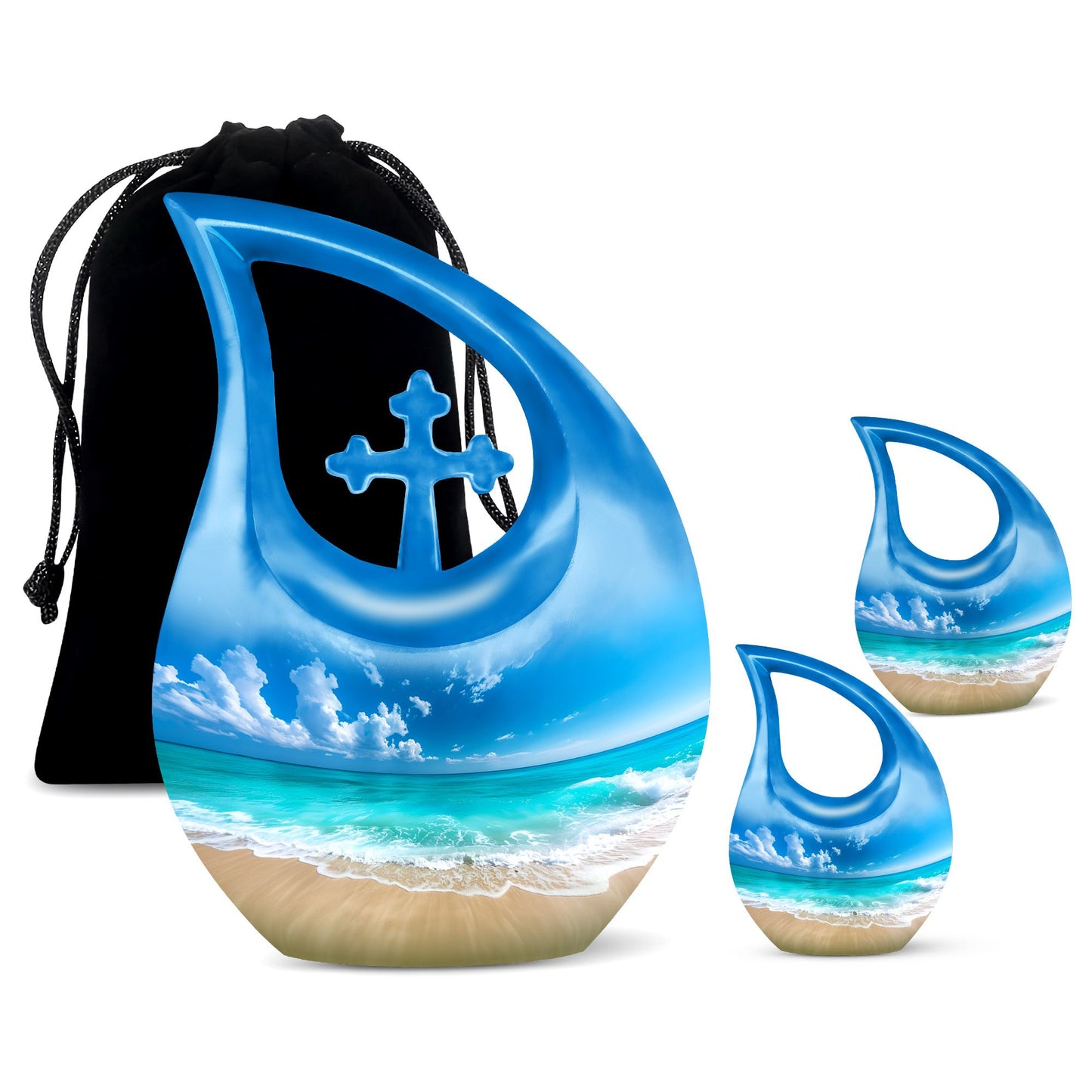 Personalized Beach Cremation Urn for Human Ashes - 10-inch, 200 cu in - Yatskia