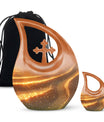 Beach Urn & Ashes Keepsake: Memorial Urns with Engravable Cross Drop Design
