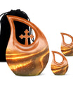 Beach Urn & Ashes Keepsake: Memorial Urns with Engravable Cross Drop Design