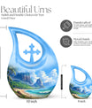10-inch Beach-themed cross drop memorial urn