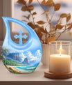 10-inch Beach-themed cross drop memorial urn