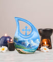 10-inch Beach-themed cross drop memorial urn