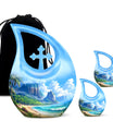 Beach Theme Large Urn With 2 Keepsake Urn
