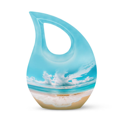 10-inch Beach-themed Cross Drop Memorial Urn