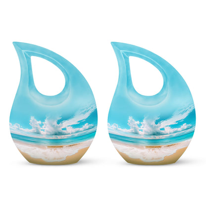 10-inch Beach-themed Cross Drop Memorial Urn