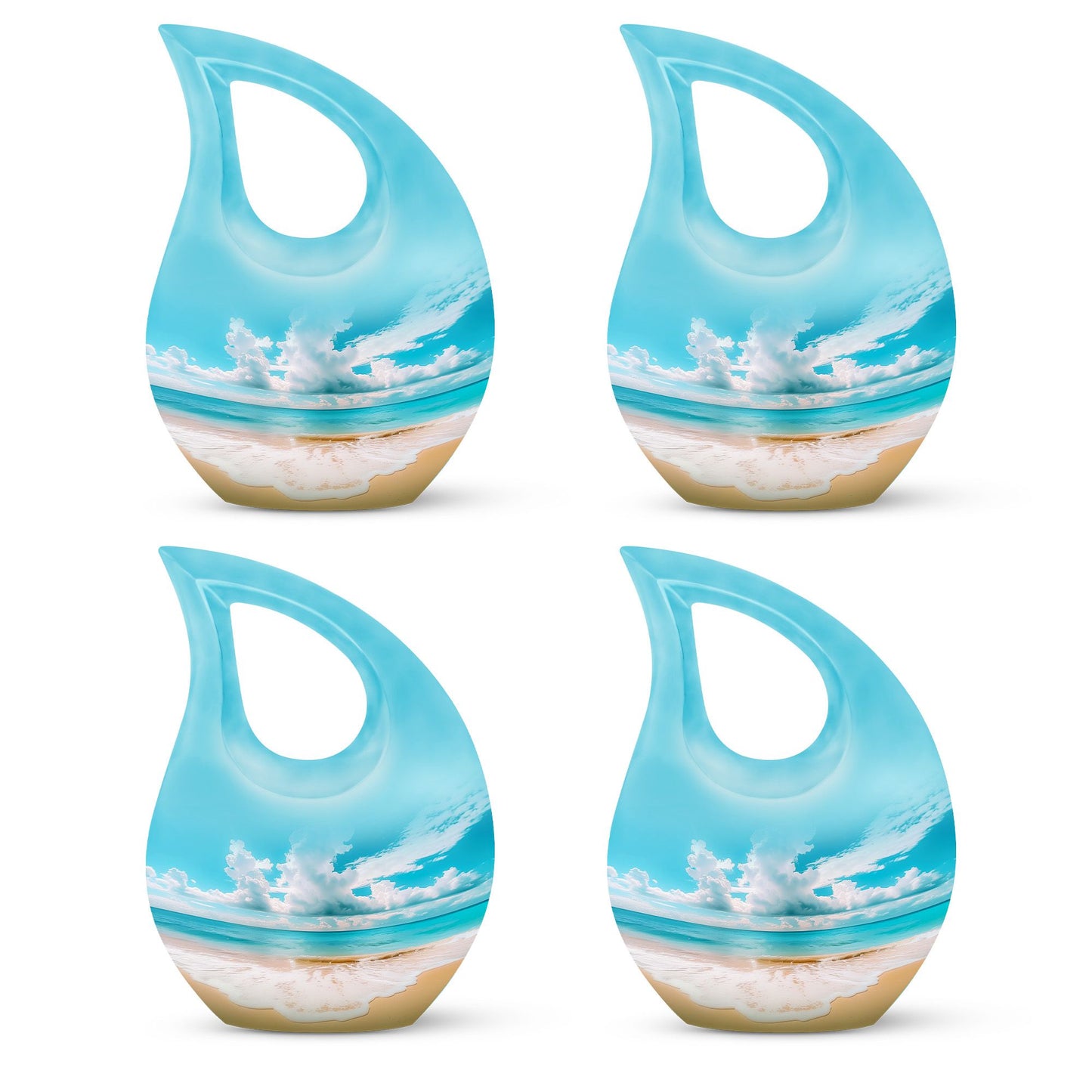 10-inch Beach-themed Cross Drop Memorial Urn