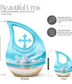 10-inch Beach-themed Cross Drop Memorial Urn
