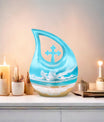 10-inch Beach-themed Cross Drop Memorial Urn