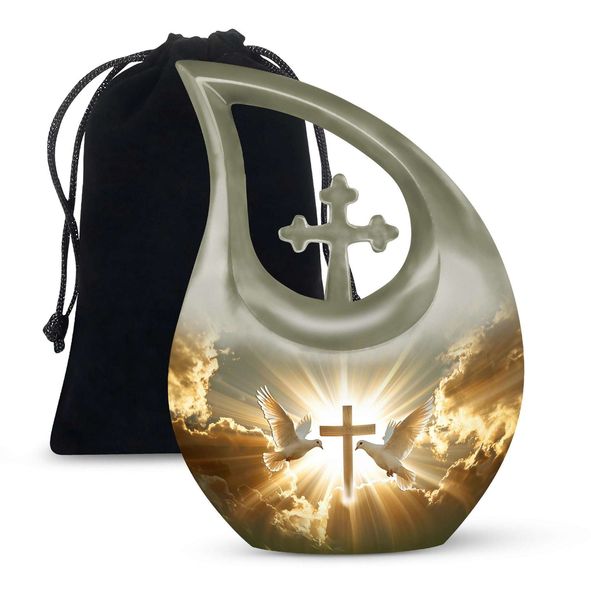 Dove Cross Cremation Urn for Adult Ashes - Cross Human Ashes Keepsake