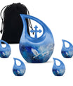 Dove Theme Large Urn With 4 Keepsake Urn