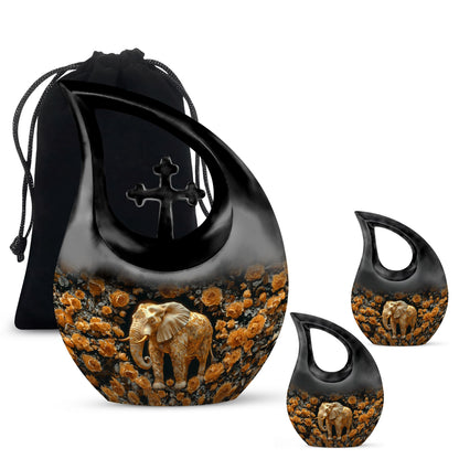 Personalized Elephant Cremation Urn for Men - 10-inch, 200 cu in - Yatskia
