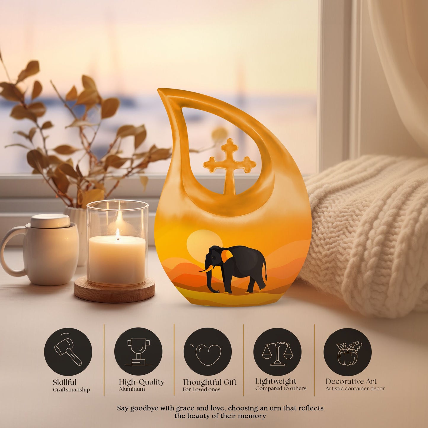 Elephant Urn for Human Ashes