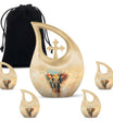 Elephant Theme Large Urn With 4 Keepsake Urn