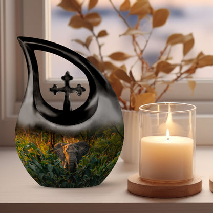 10 inch Elephant-themed Urn for Ashes