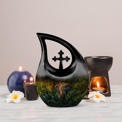10 inch Elephant-themed Urn for Ashes