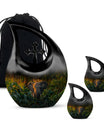 Elephant Theme Large Urn With 2 Keepsake Urn