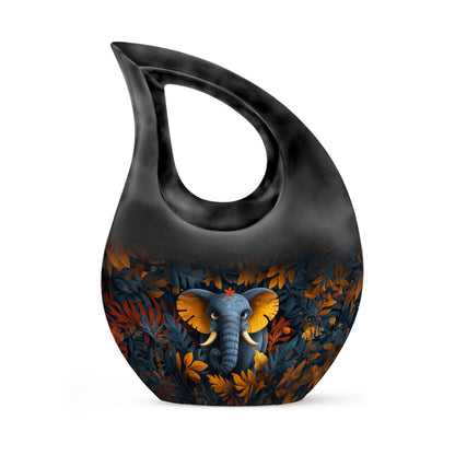 Elephant with Cross Drop Design Mom Urn