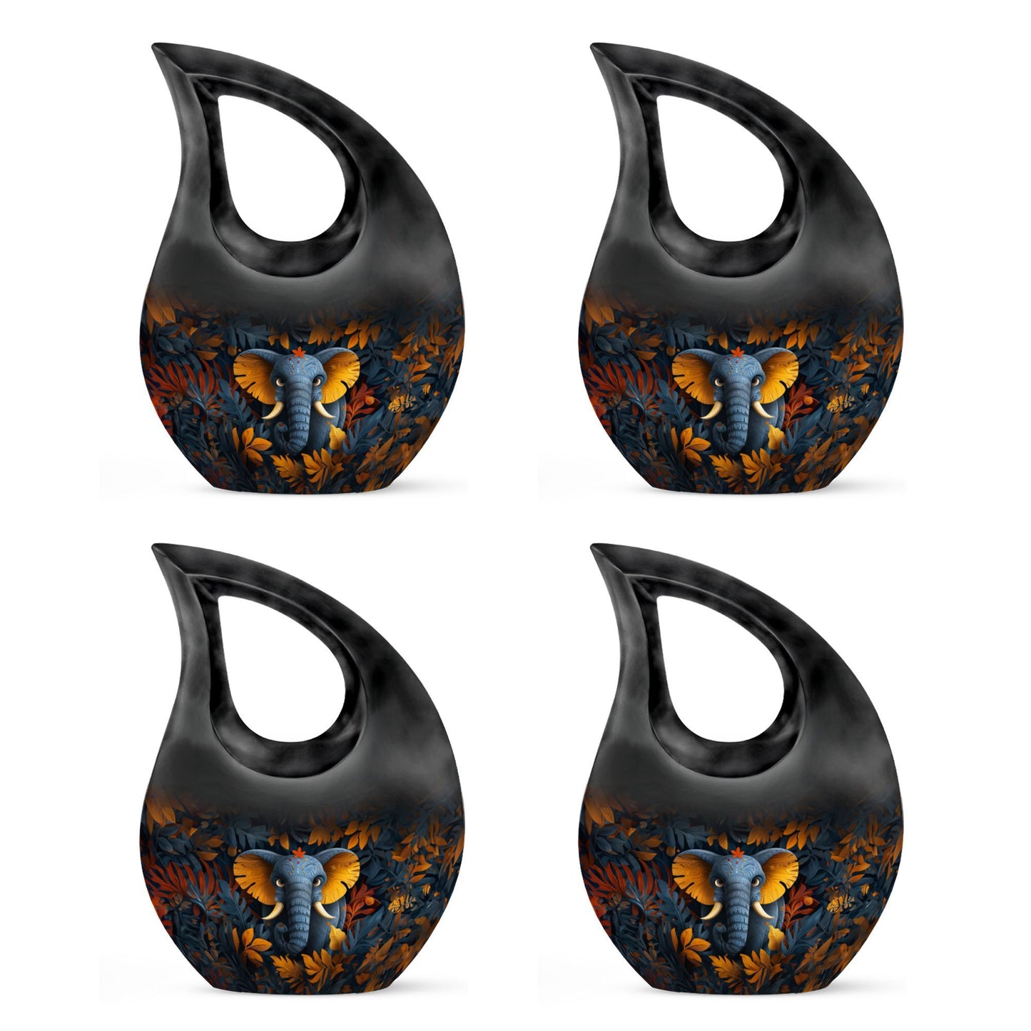 Elephant with Cross Drop Design Mom Urn