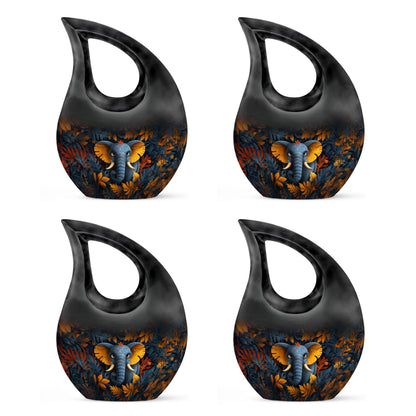 Elephant with Cross Drop Design Mom Urn