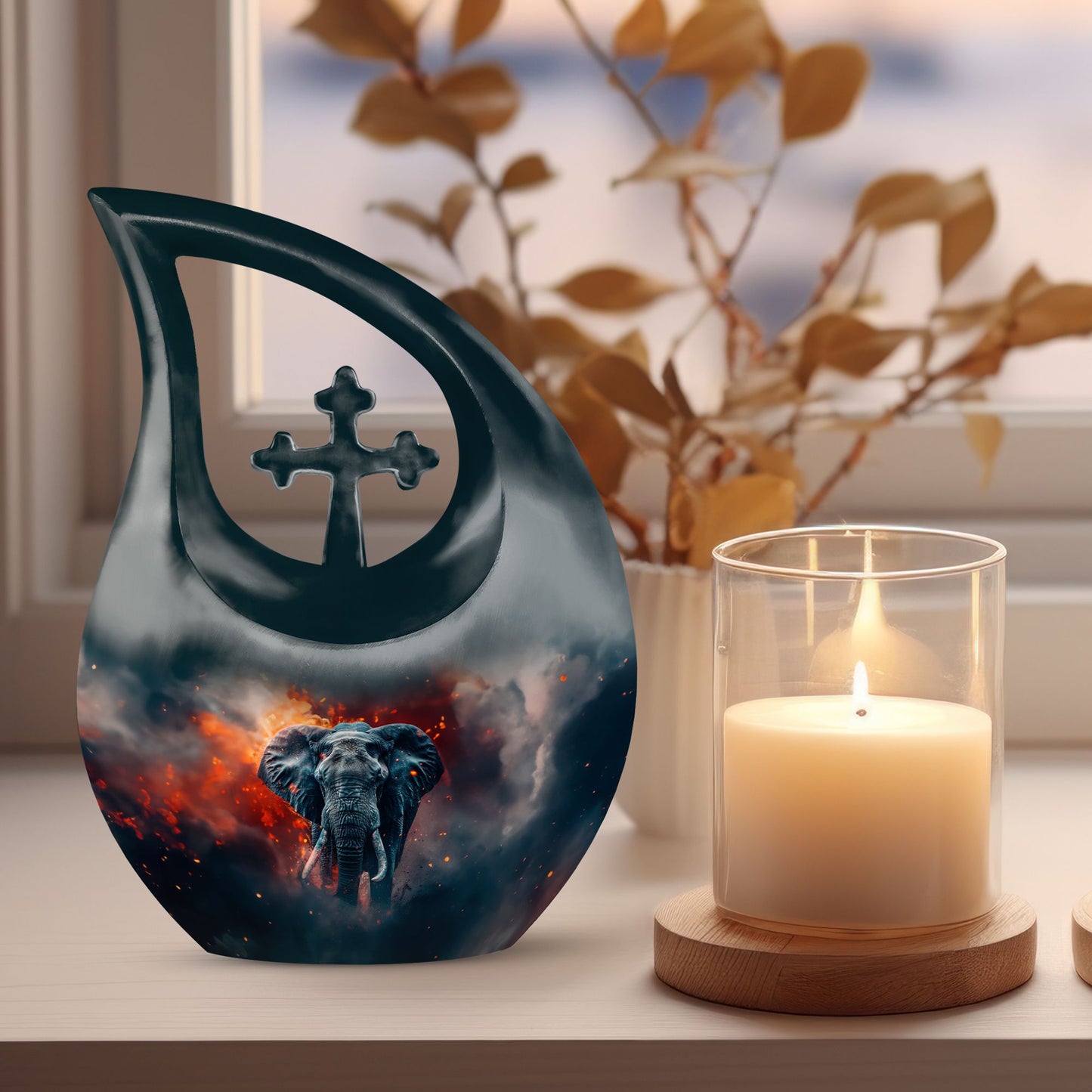 10-inch Aluminium Elephant Urn