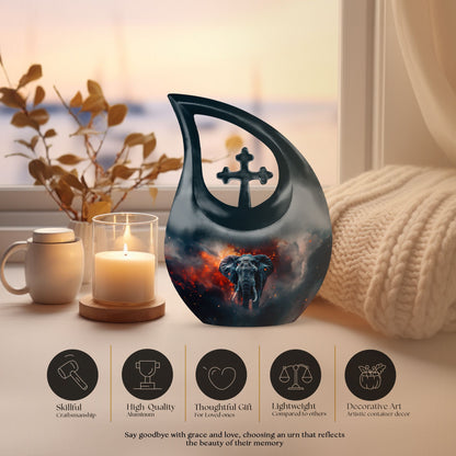 10-inch Aluminium Elephant Urn