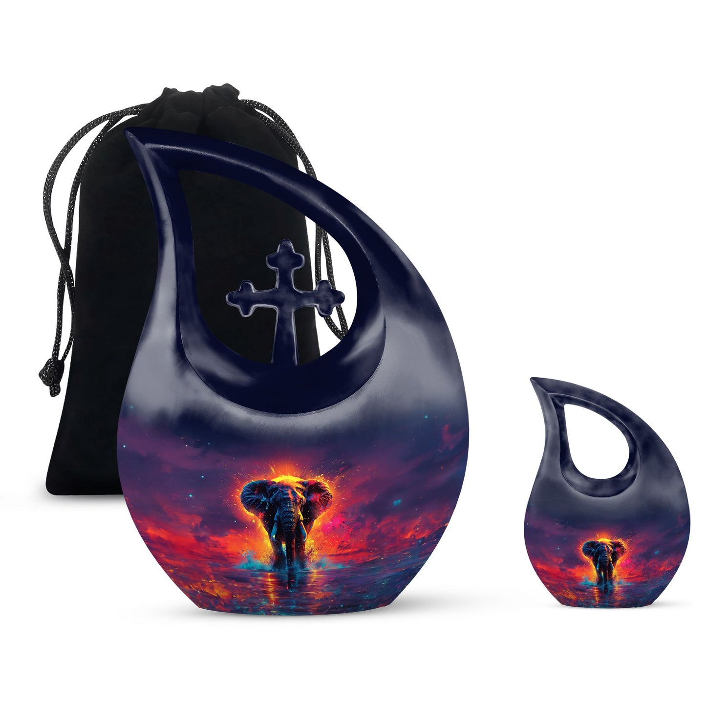Personalized Elephant Cremation Urn for Men - 10-inch, 200 cu in - Yatskia