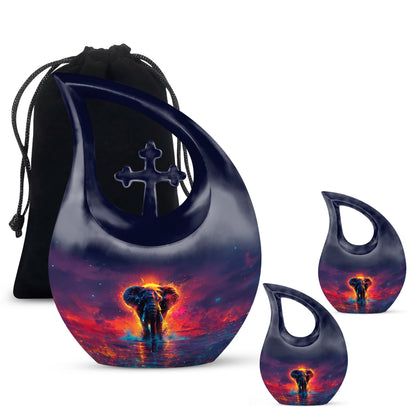 Personalized Elephant Cremation Urn for Men - 10-inch, 200 cu in - Yatskia