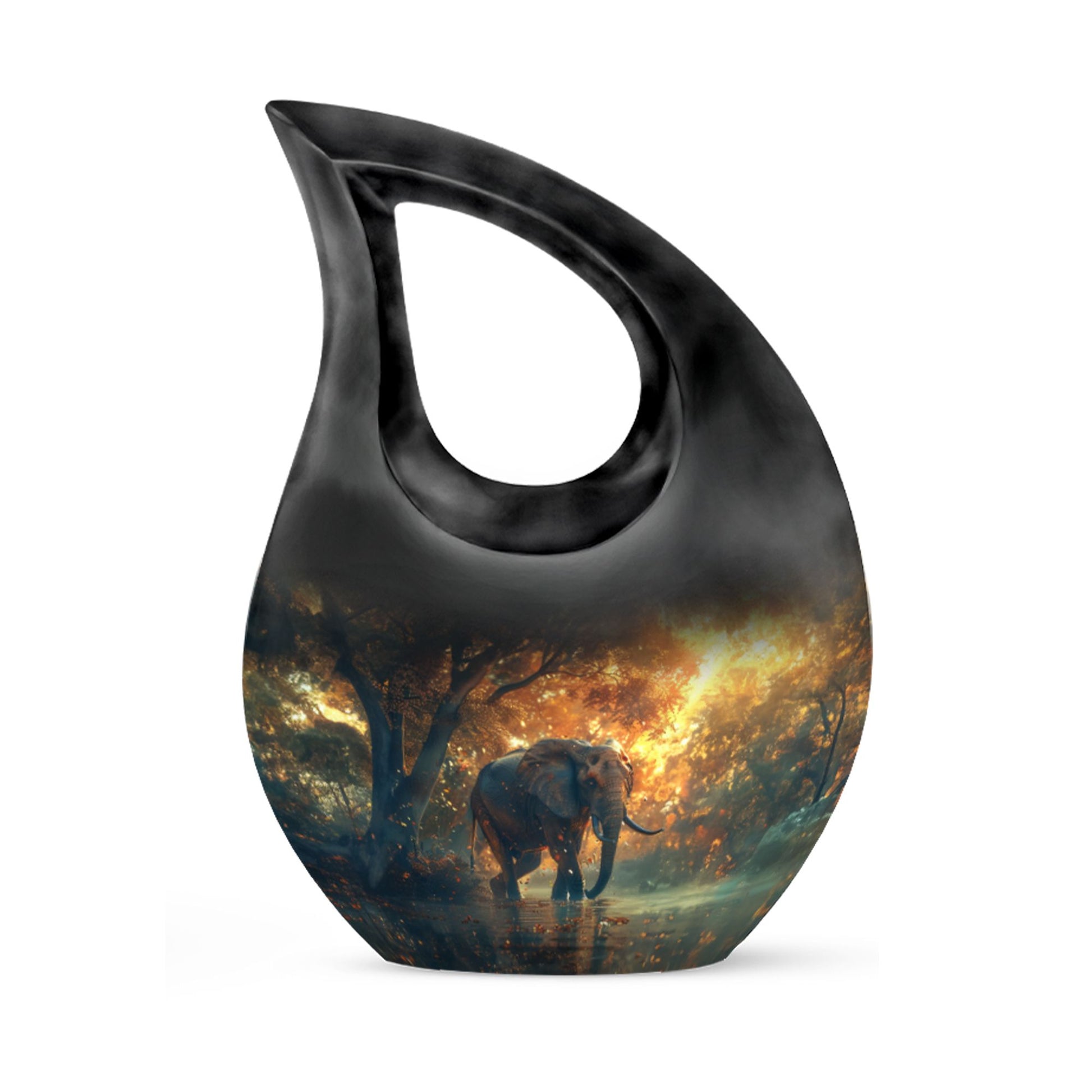 Elephant themed custom urn