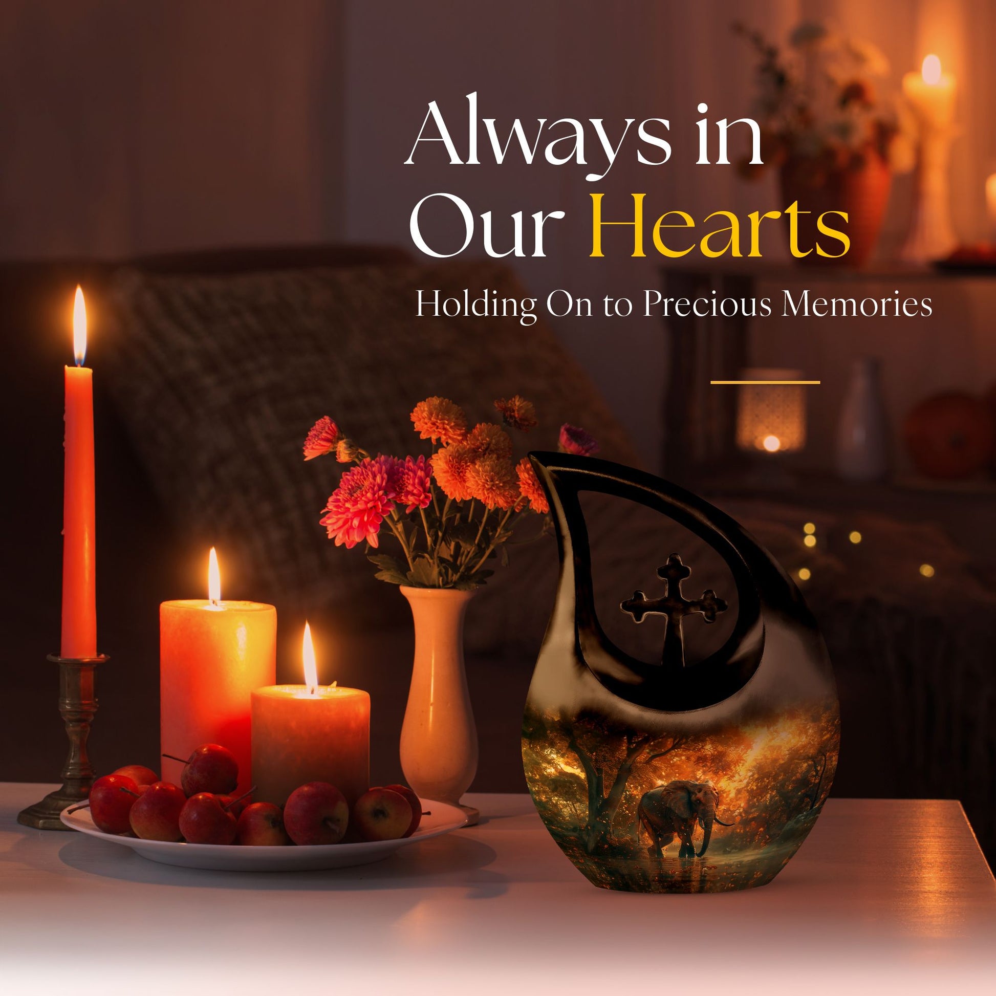 Elephant themed custom urn