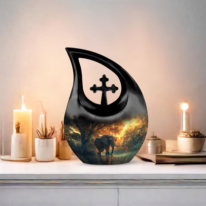 Elephant themed custom urn