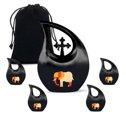 Personalized Elephant Cremation Urn for Loved One - 10-inch, 200 cu in - Yatskia