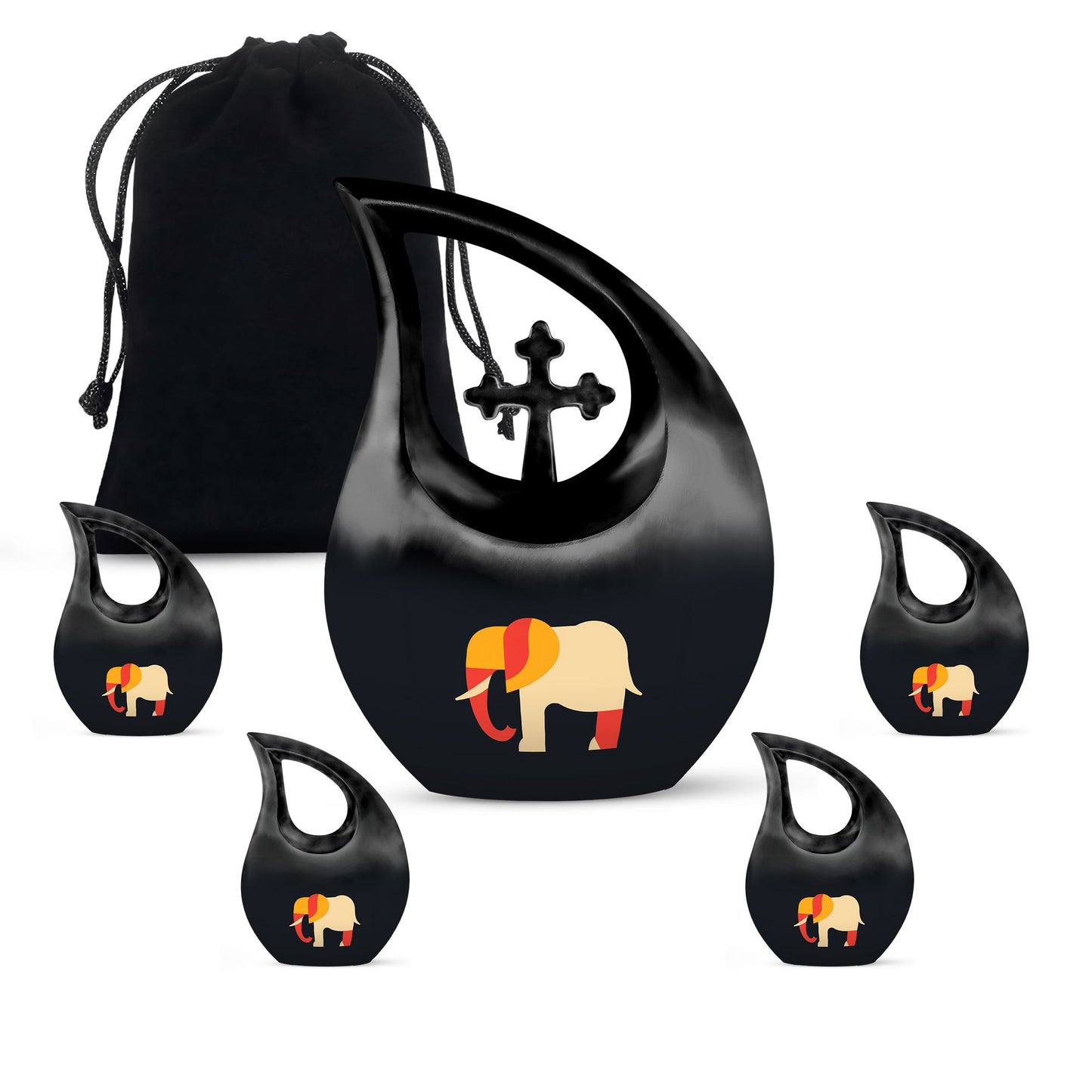 Personalized Elephant Cremation Urn for Loved One - 10-inch, 200 cu in - Yatskia