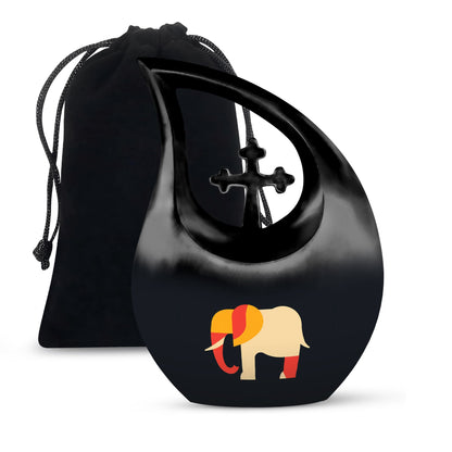 Personalized Elephant Cremation Urn for Loved One - 10-inch, 200 cu in - Yatskia