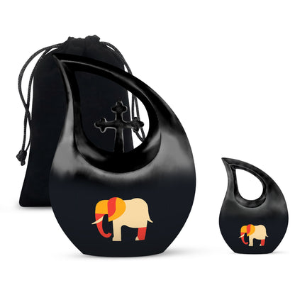Personalized Elephant Cremation Urn for Loved One - 10-inch, 200 cu in - Yatskia