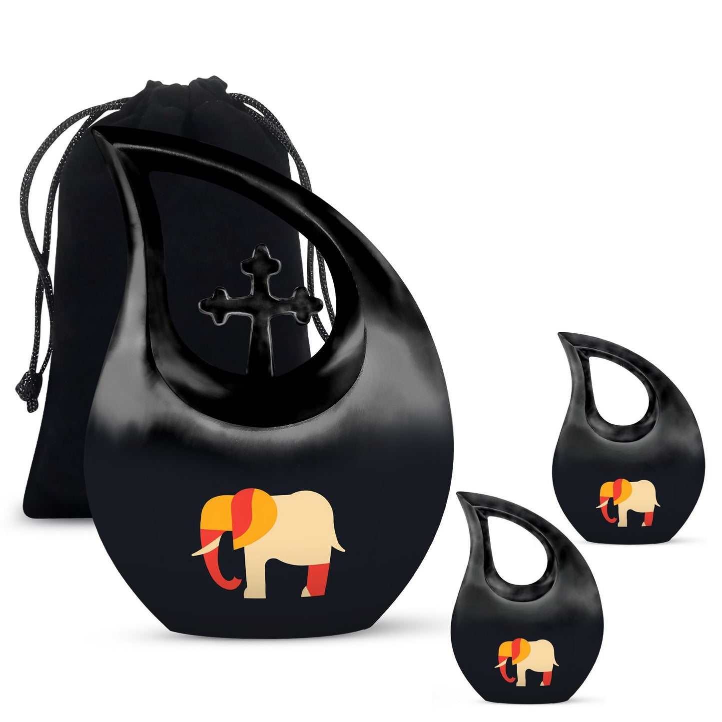 Personalized Elephant Cremation Urn for Loved One - 10-inch, 200 cu in - Yatskia