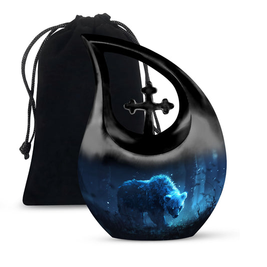 10-inch Bear-themed aluminium Companion Urn