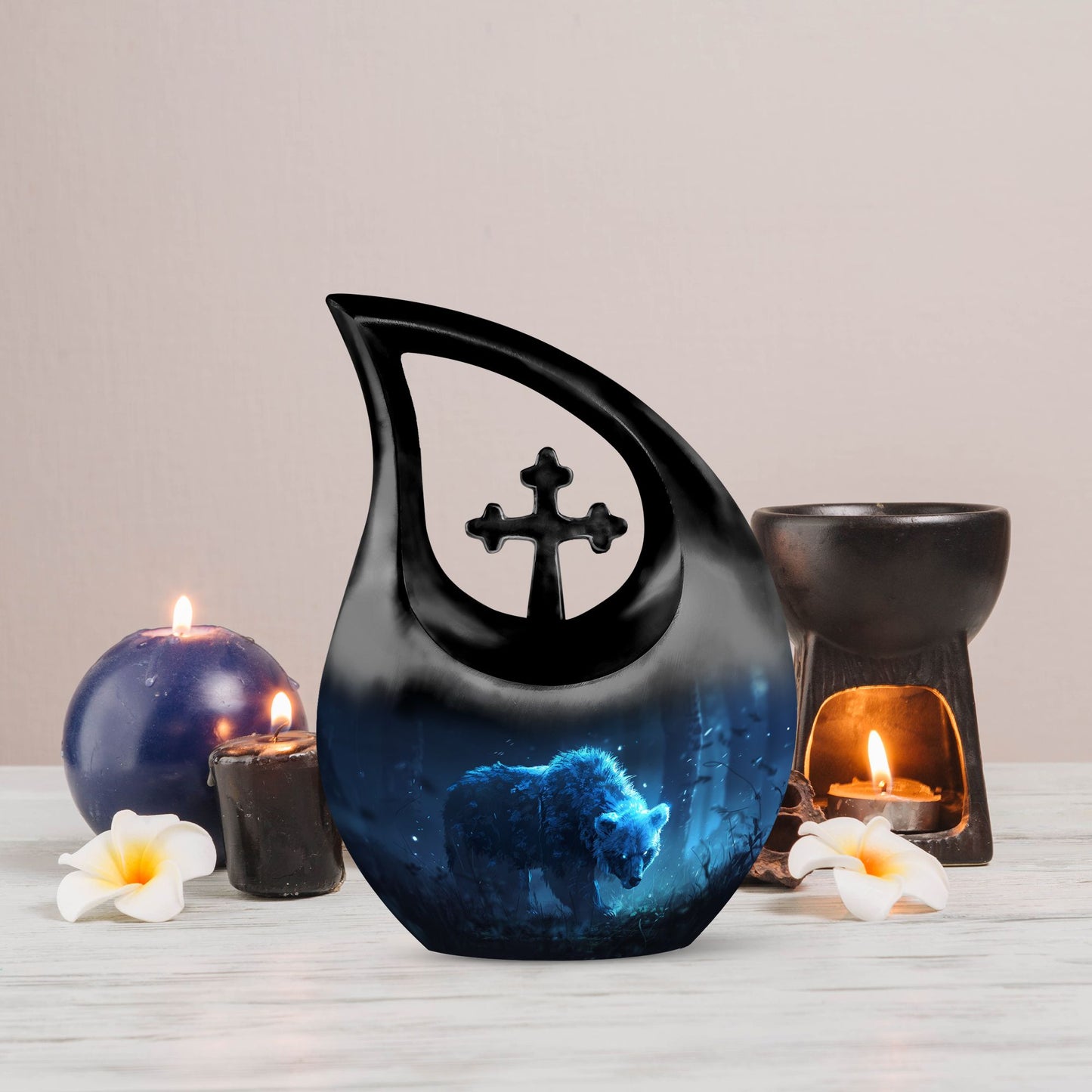10-inch Bear-themed aluminium Companion Urn
