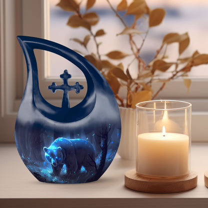 10-inch bear urn