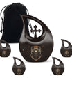 Bear Tribute: Cross Drop Design Hand-Crafted Metal Urn for Ashes